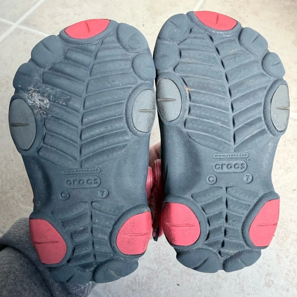 Crocs Classic All Terrain Clogs Navy Blue Pink Adjustable Strap Mens 7‎ Womens 9
